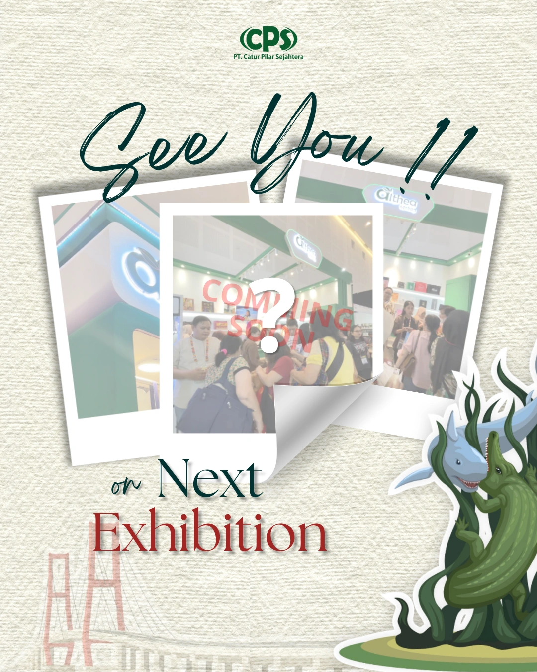 Kolase suasana booth Althea Ecobag dengan pesan sampai jumpa di pameran berikutnya setelah East Food Expo 2026.