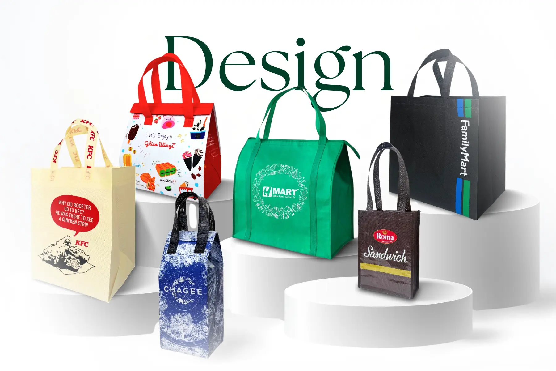 Contoh hasil desain dan cetak logo pada tas custom Althea Ecobag menggunakan berbagai metode printing