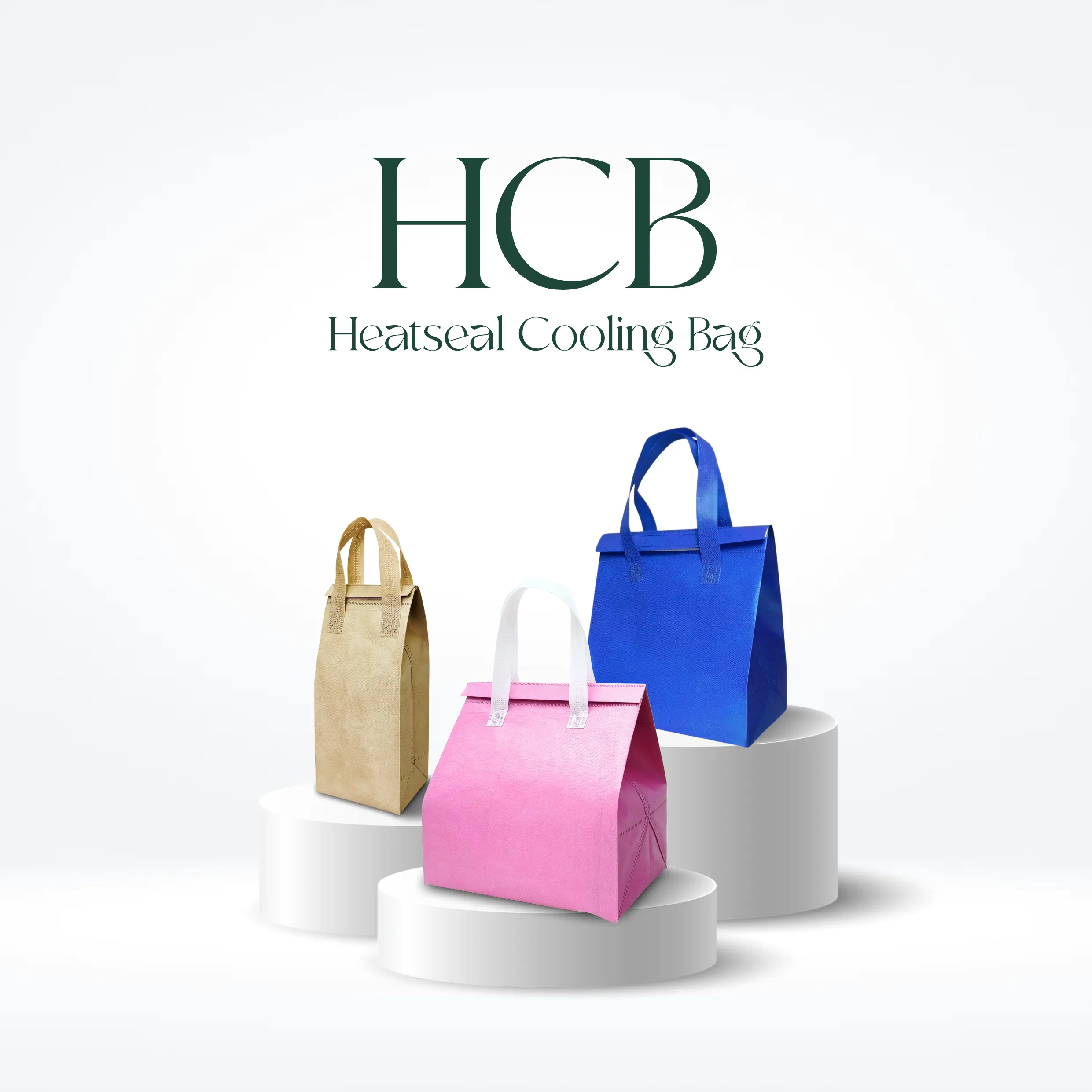 HCB Heatseal Cooling Bag spunbond custom untuk menjaga suhu makanan dan minuman
