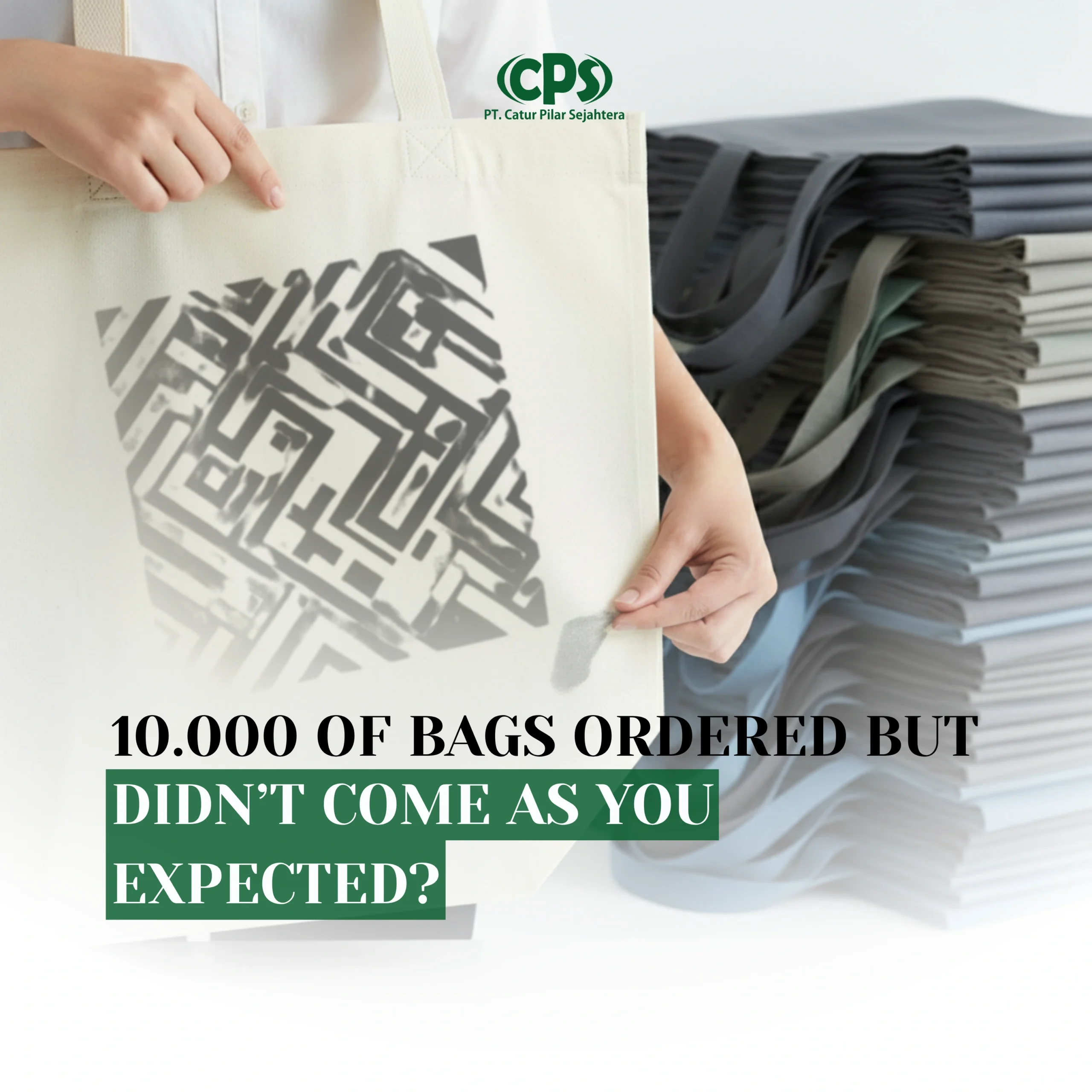 Proses produksi 10.000 tas custom dengan quality control dan workflow terstruktur.