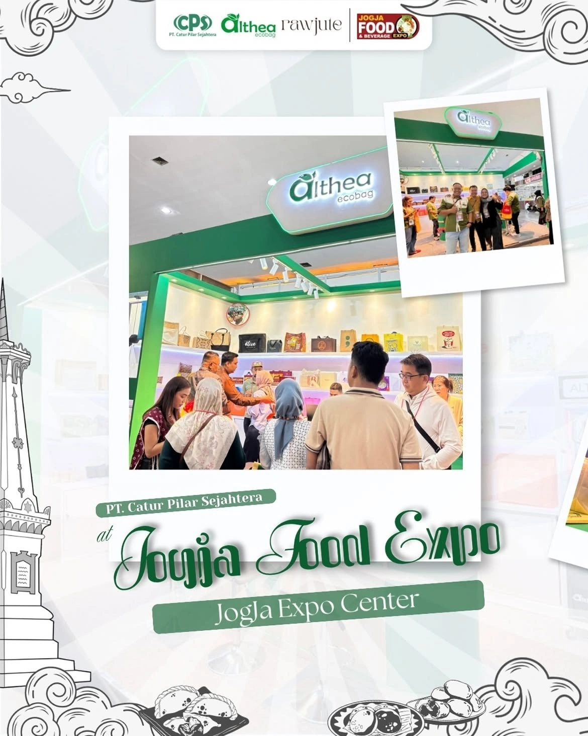 Booth Althea Ecobag by PT Catur Pilar Sejahtera di J-Food Expo 2026, Jogja Expo Center, Yogyakarta.