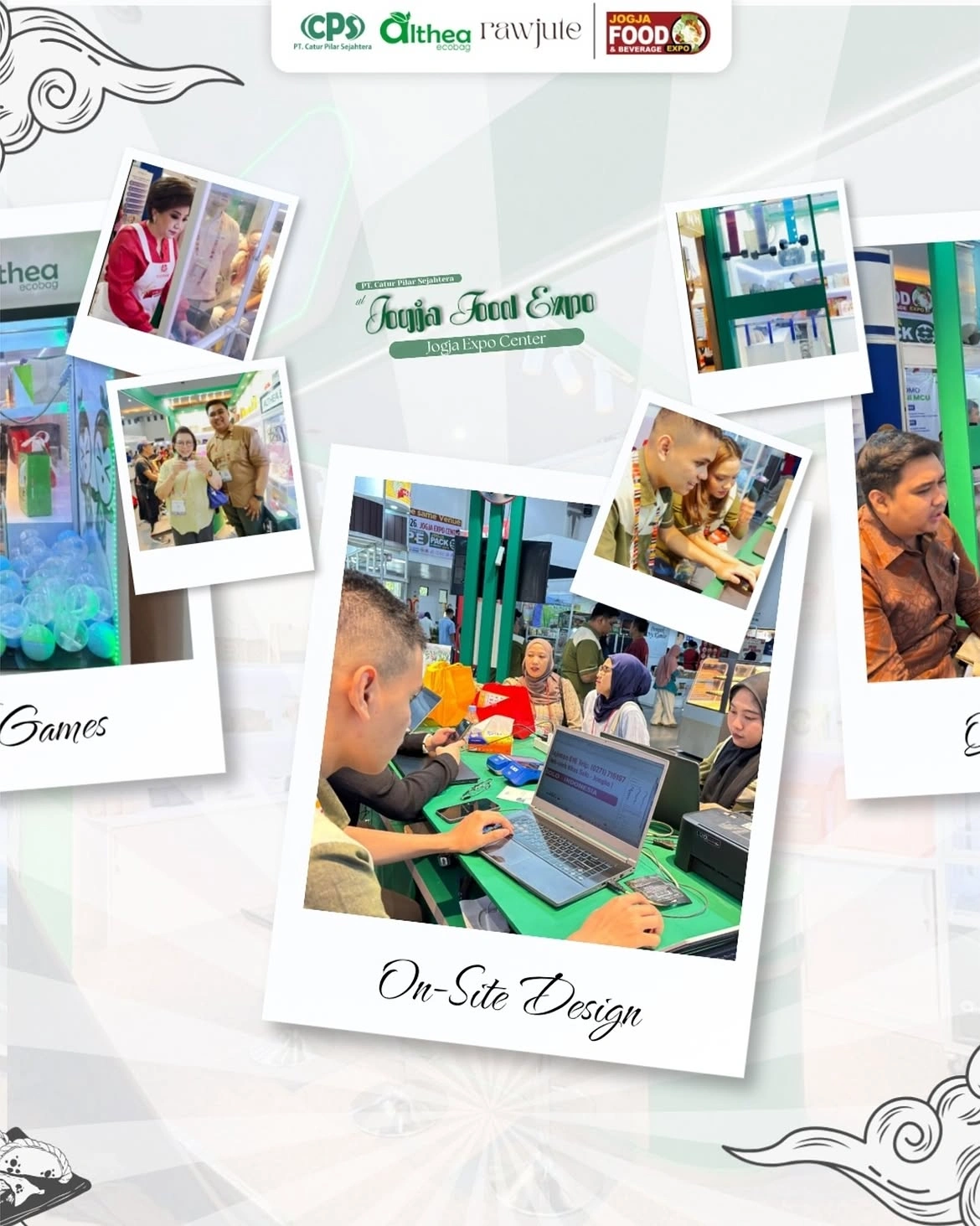 Proses on-site design Althea Ecobag di J-Food Expo 2026 untuk membantu pengunjung memvisualisasikan kebutuhan packaging.